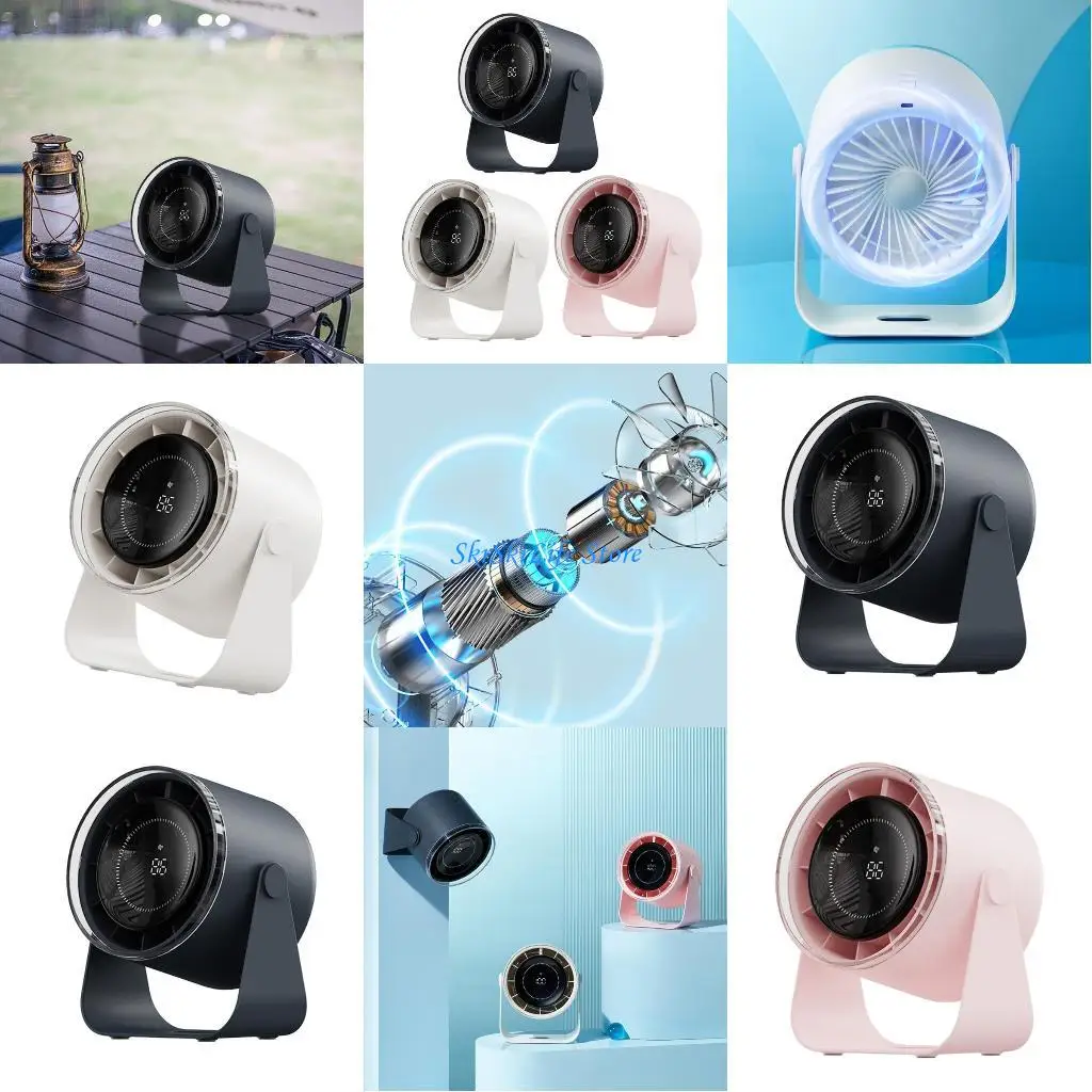 

E65E Rechargeable USB Fan, Handheld Fan Long lasts 3600mah Battery Cooling Fan