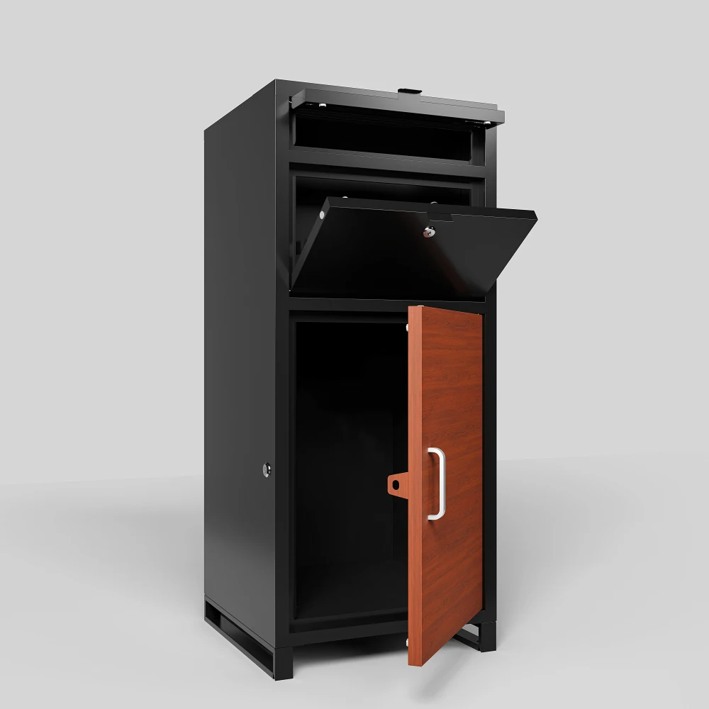 Outdoor Parcel Drop Box, Courier Locker with Mechanical Lock,Floor Standing Parcel Locker, Size 36.6'' x 15.75''x 15.75''