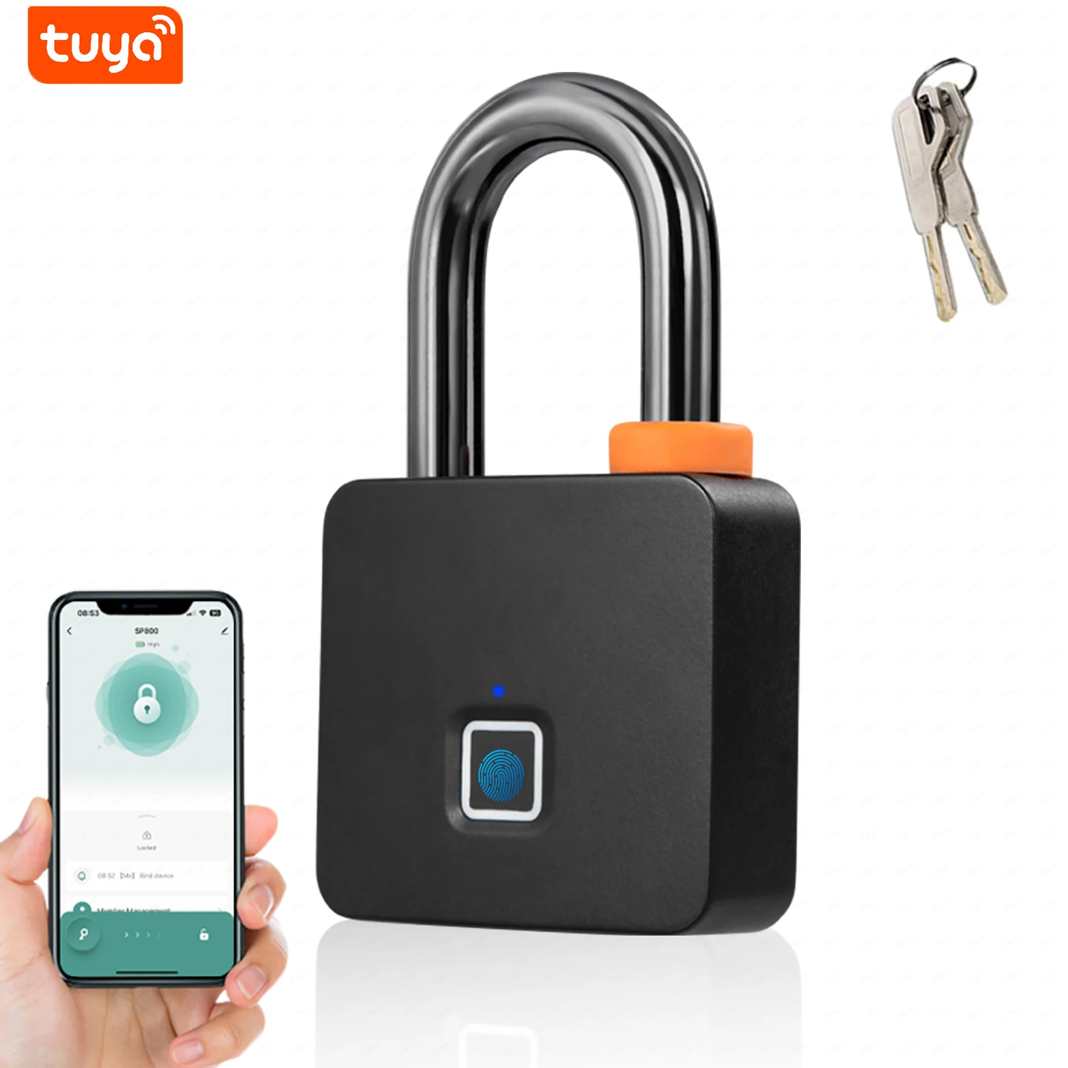 IP67 Waterproof Padlock for outdoor Tuya Fingerprint Smart Padlock Cabinet Lock Cabinet Lock Anti-Theft Bag Luggage Lock