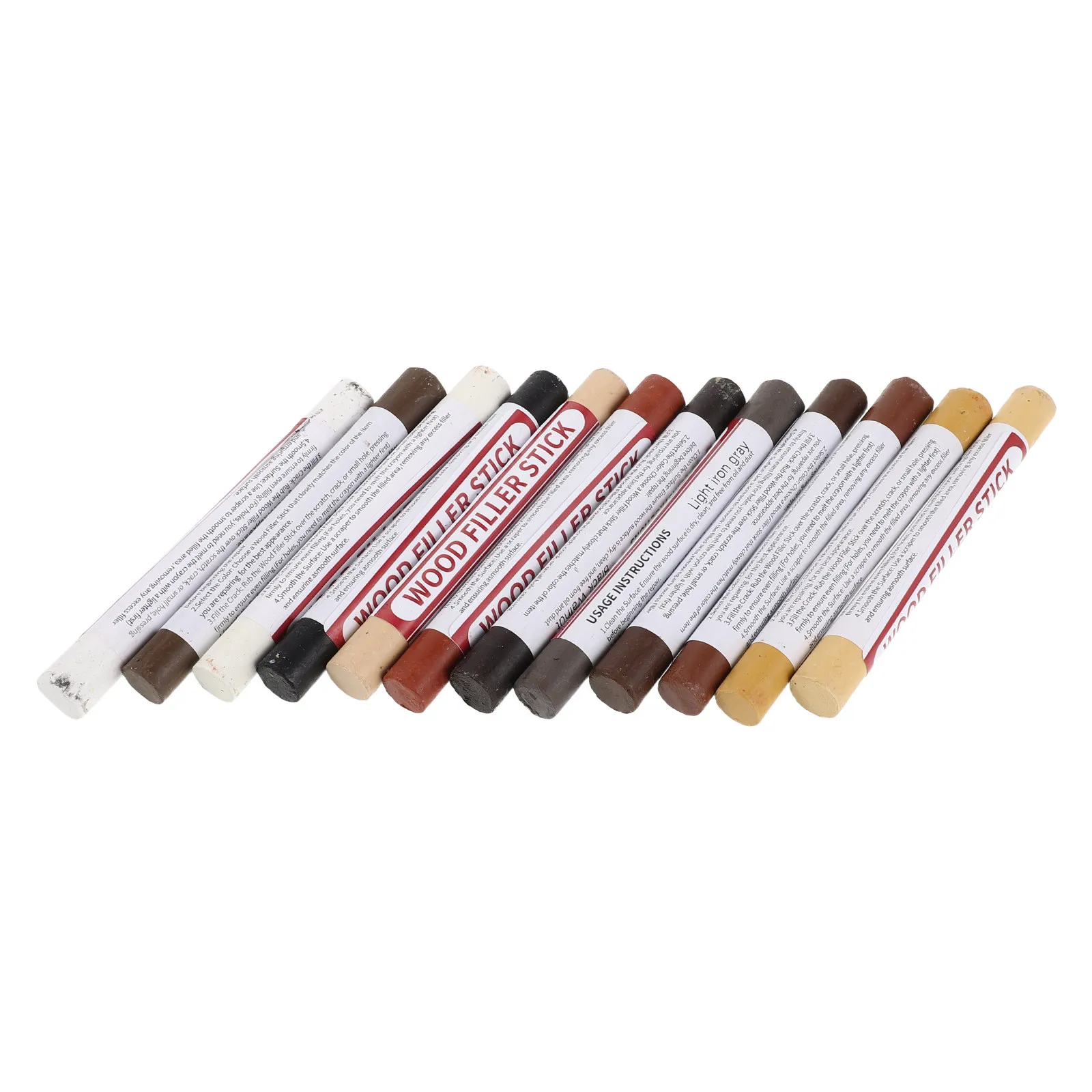 12Pcs Wood Markers Furniture Repair Kit Wax Crayons Scratch Repair Pens for Wood Cabinets Floors Doors Easy Restoration