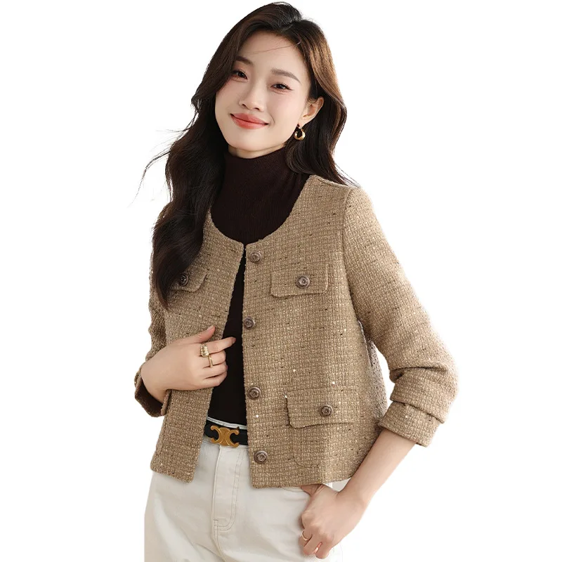 

Women's tweed short jacket 2024 new spring and autumn season slimming and fragrant style top