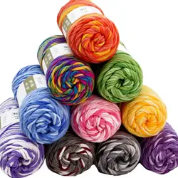 1Pc 100g Hand knitting Milk Cotton Yarn Rainbow Acrylic Yarn For Crocheting amigurumi bag slipper knit sweater scarf 135m