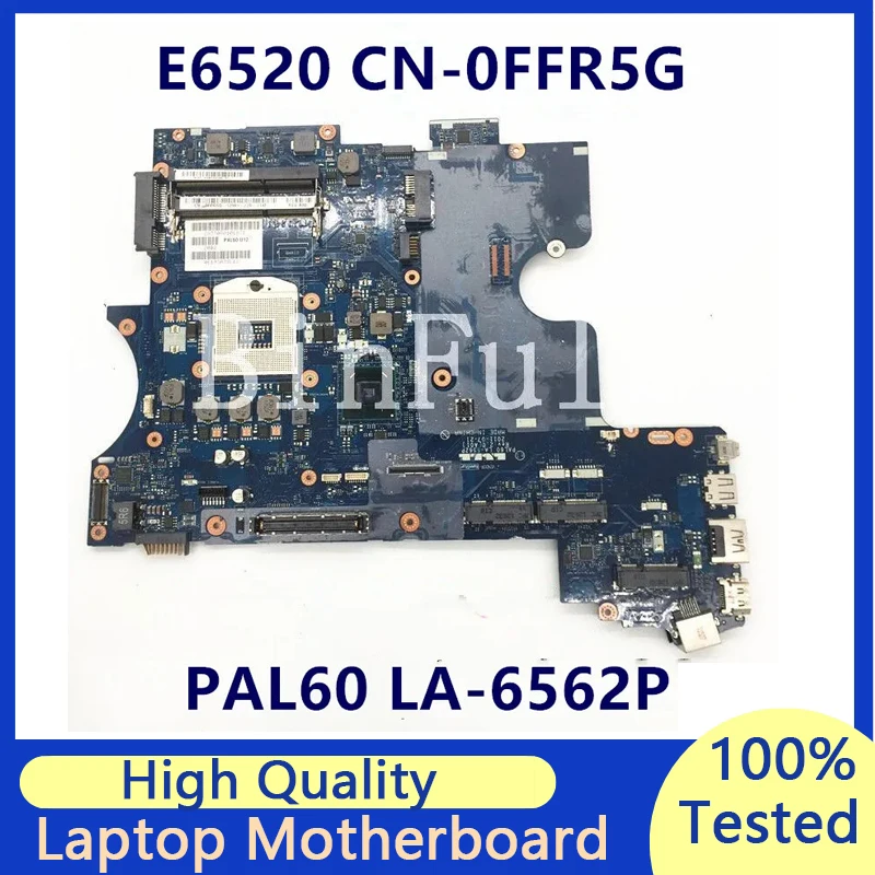 

CN-0FFR5G 0FFR5G FFR5G Laptop Motherboard PAL60 LA-6562P Mainboard For Dell Latitude E6520 SLJ4M HM65 DDR3 100% Full Tested Good