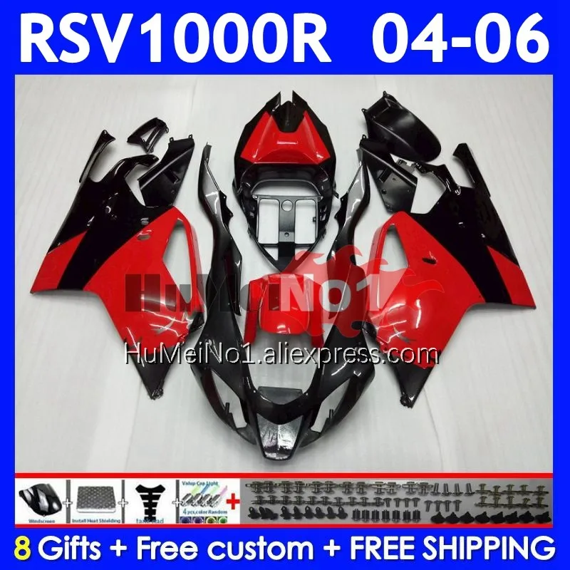 RSV-1000 For Aprilia RSV1000R Mille RV60 RSV1000RR Glossy red 314No.8 RSV 1000 04 05 06 RSV1000 R RR 2004 2005 2006 Fairings