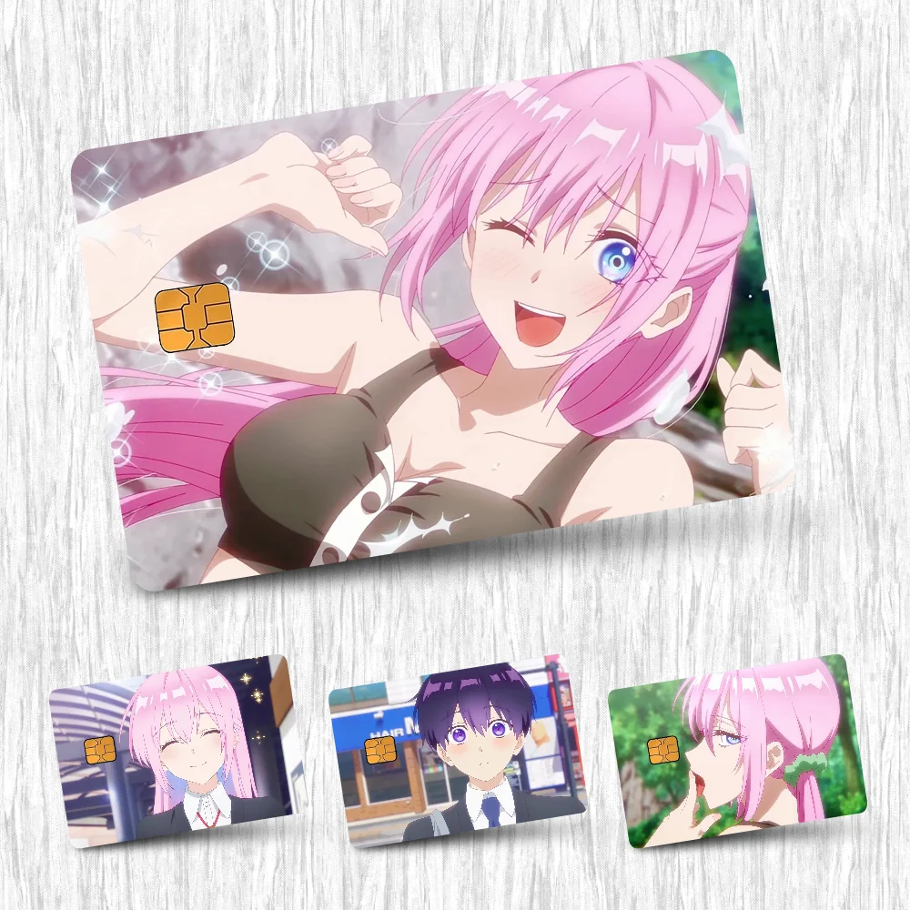 Kawaii Dake Ja Nai Shikimori Cartoon Card Stickers Credit Card DIY Card Protector Stickers Waterproof Film Skin Cover