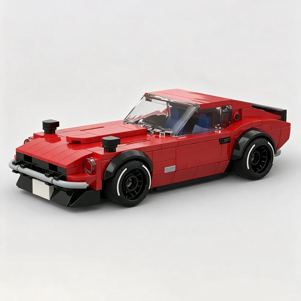 Image of Neue MOC-Geschwindigkeit ​ ​ Serie City Custom Roter Sportwagen Z Modell Bausteine DIY Modulares Auto-Montage-Spielzeug Sammlerstück für Erwachsene Geschenk