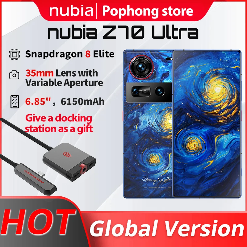 Original Global Version Nubia Z70 Ultra Snapdragon 8 Elite 6150mAh Full screen with Under Display Camera35mm 80w IP68&69