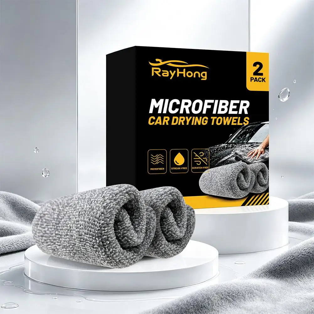 Microfiber Car Washing Towel Soft Quick Drying Windows Mirrors Wiping Rags Home Double Layer Cleaning Cloths 500GSM