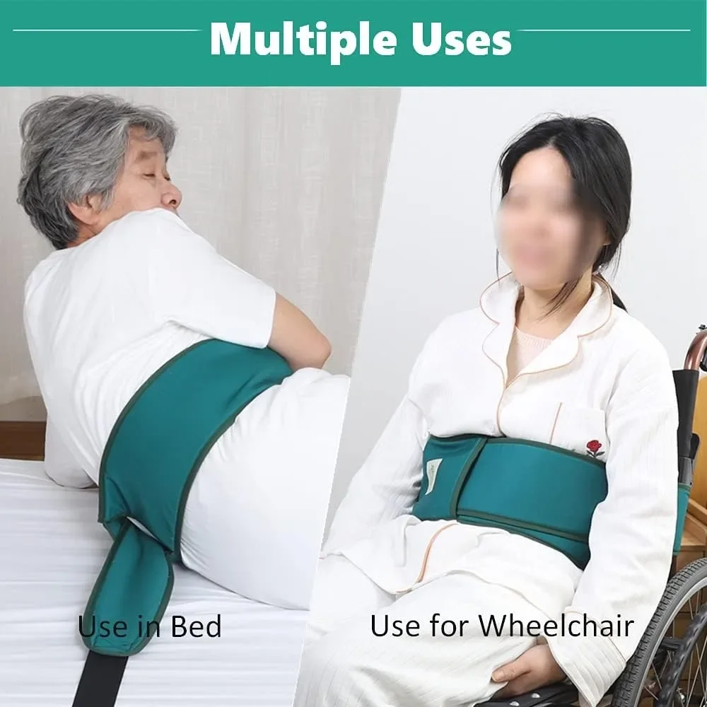 Bed Restraint Strap Anti-Fall Waist Belt for Elderly, Patient Adjustable Hospital Bed Restraint Wheelchair Seat Safety Belt ﻿