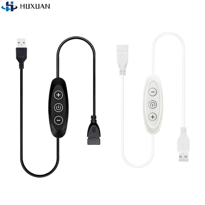 1Pcs 5V 2A 10-level Dimming Power Cable For LED Light Lamp Speed Controller Cable 3KEY USB Dimmer Switches