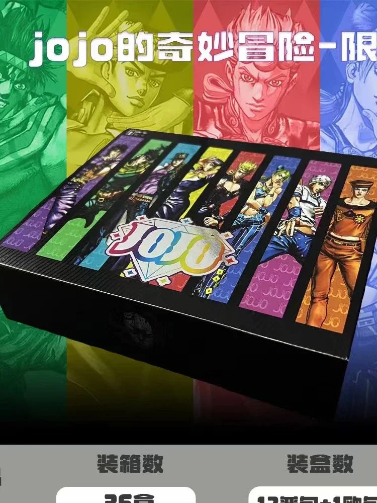 Anime JOJO's Bizarre Adventure Card Crystal Relief Two-color Fluorescence Card Commemorative Collection Card Toy Gift