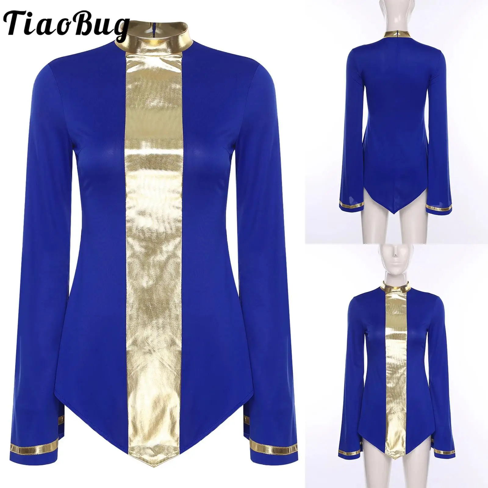 

Women Festival Liturgical Praise Priest Preachers Cosplay Shirt Long Sleeve Shiny Shirt Blouse Worship Church Halloween Uniforms