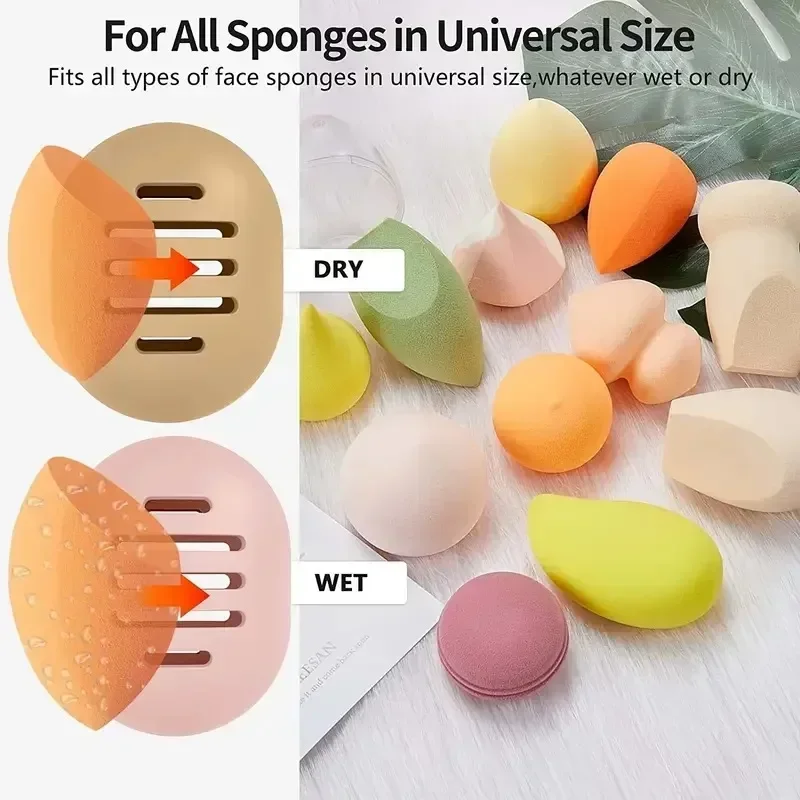 Makeup Sponge Storage Case Multi-hole Moisture-proof Transparent Beauty Sponge Holder Cosmetic Container Stand