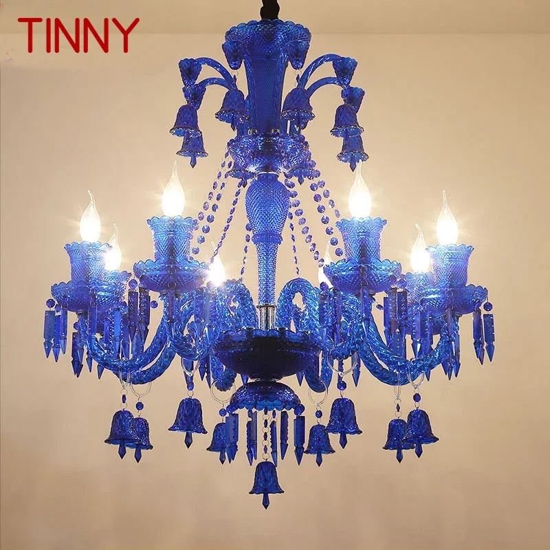 

TINNY Luxurious Style Crystal Pendant Lamp European Candle Lamp Art Living Room Restaurant Bedroom Villa Chandelier