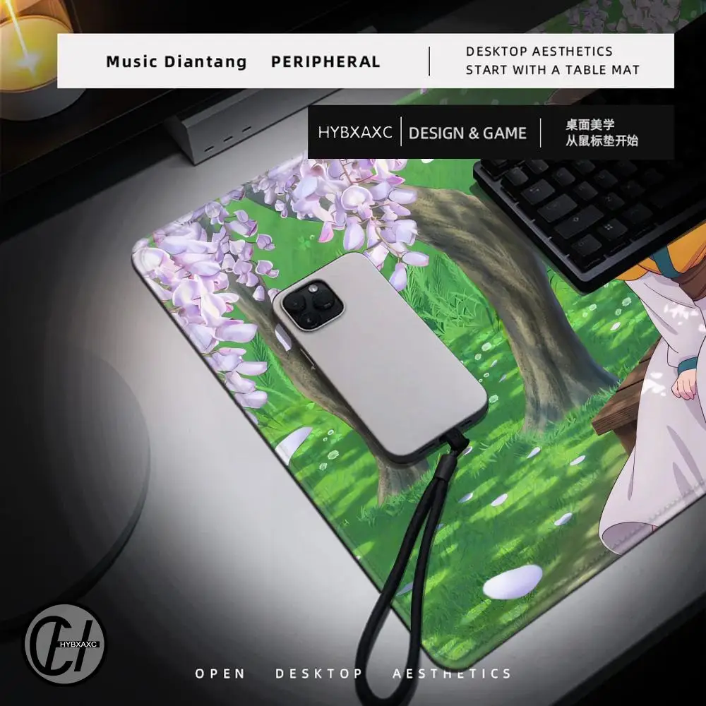 Large Anti-Slip Mouse Pad PC HD Print Anime Maomao Mousepad The Apothecary Diaries Laptop Mat Durable Lock Edge Desk Mat XXL