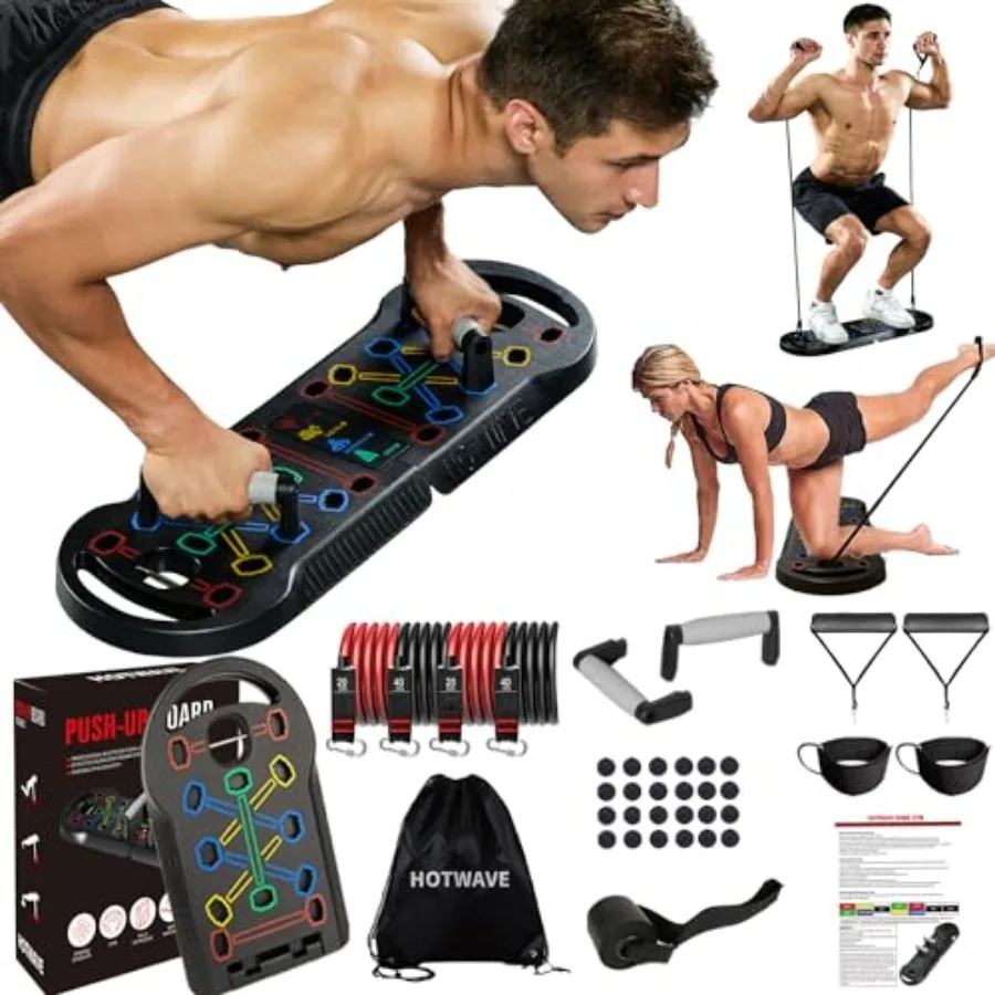 

Push Up Board Fitness Portable Foldable 20 in 1 Push Up Bar at Home Gym Pushup Handles for Floor. Professional Strength Trainin