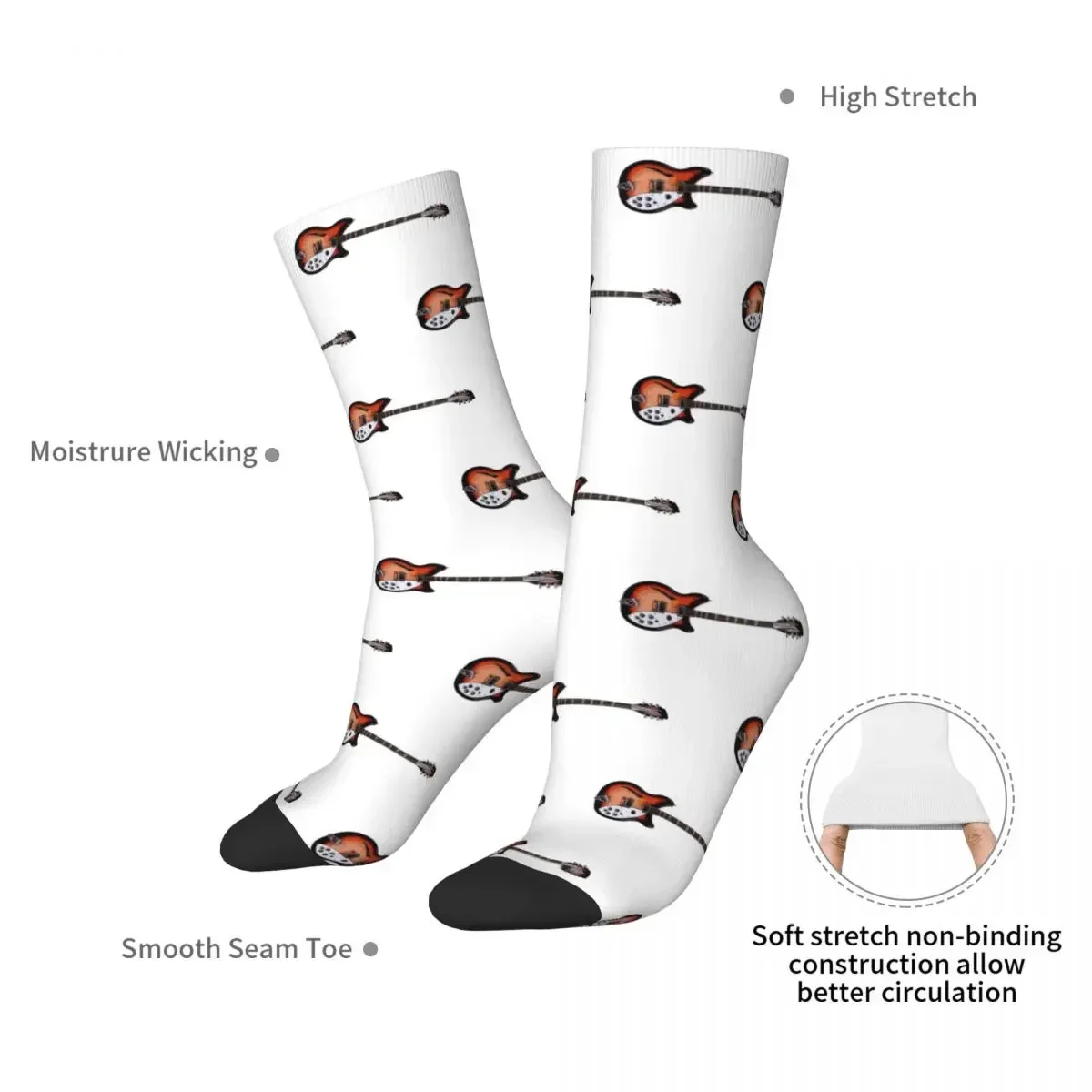 Rickenbacker 360 Sketch Socks Harajuku High Quality Stockings All Season Long Socks Accessories for Unisex Gifts