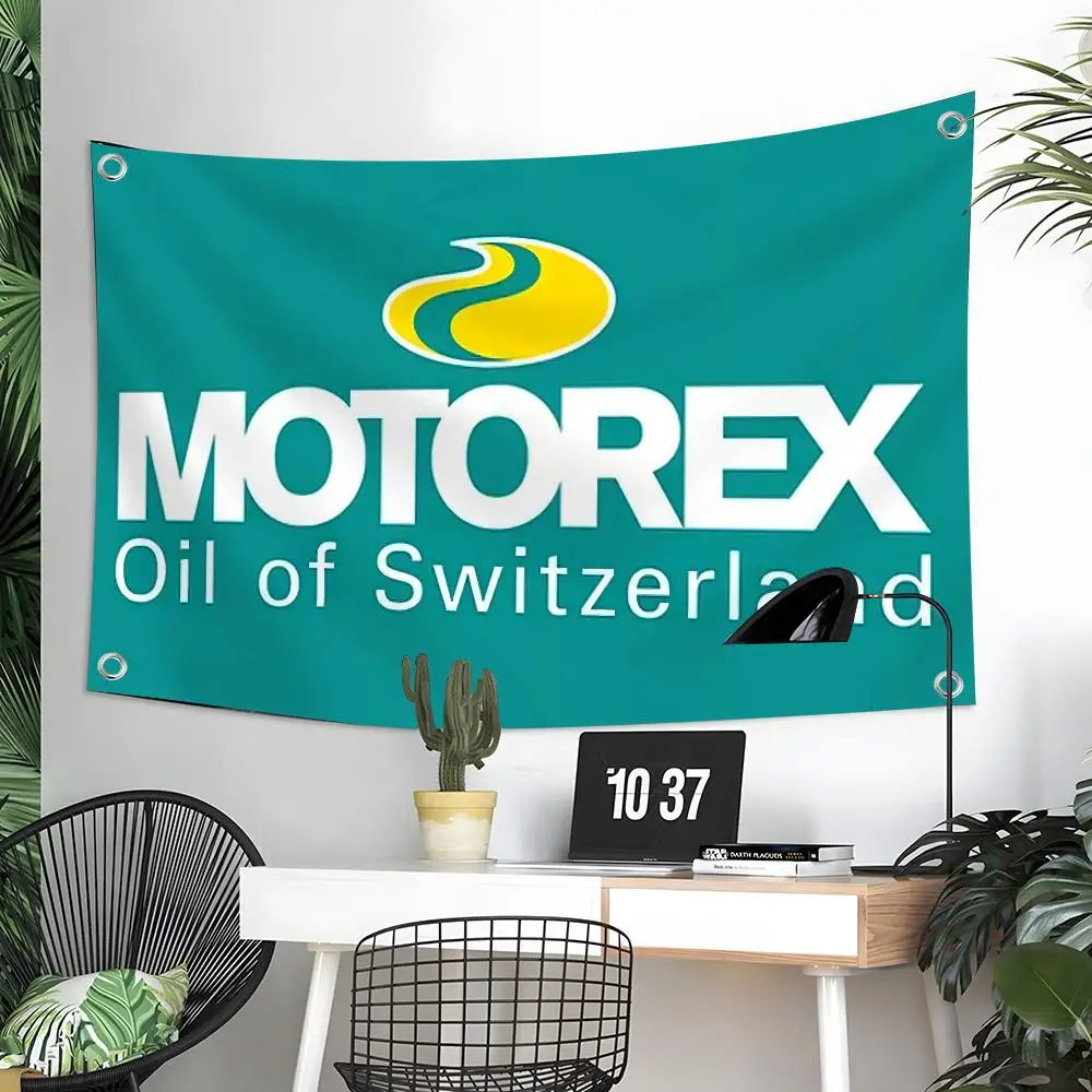 M-Motorexs Engine Oil Flags Custom Wall Hanging Background Art Banner For Bedroom Home Living Room Outdoor Decor