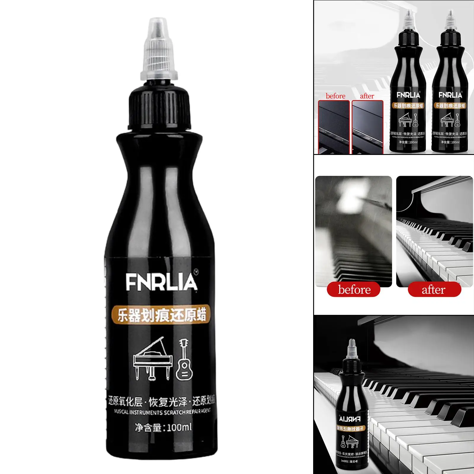 Piano Repair Paste Scratch Remover High Gloss Polishing Wax Paint Surface Cleaner for Piano Items and Home Music Studios