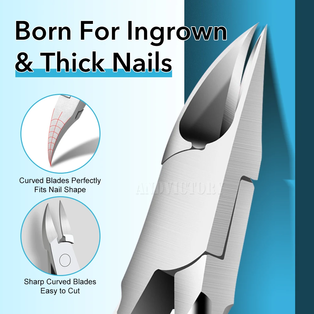 足の爪切りネイルカッタープロフェッショナルペディキュア爪周囲炎ツールマニキュアセットステンレス鋼鋭い湾曲した刃ビッグプライヤー