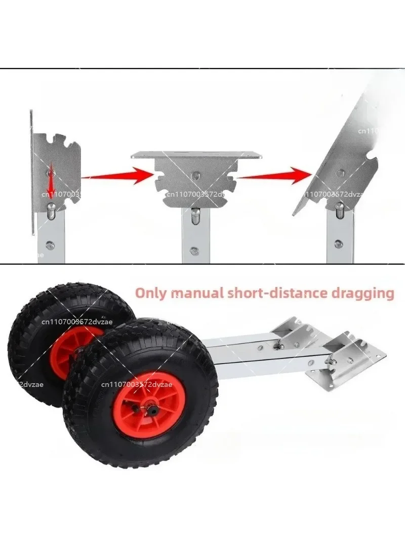 Simple Small Assault Boat Trailer for Inflatable Rubber Boats below 3 Meters Marine Fishing Stern Wheel Trailer without Bearings