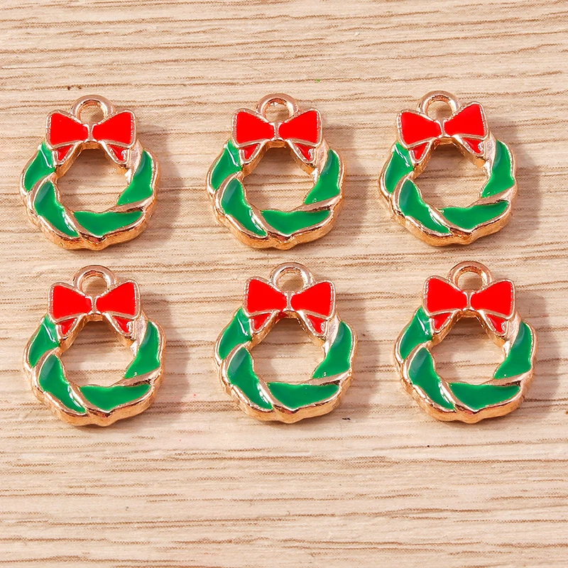 10 teile/los mischen niedlichen Emaille Weihnachts baum Santa Claus Glocken bezaubert Anhänger für Schmuck machen Ohrringe Halsketten DIY Handwerk Geschenk – Detail 29