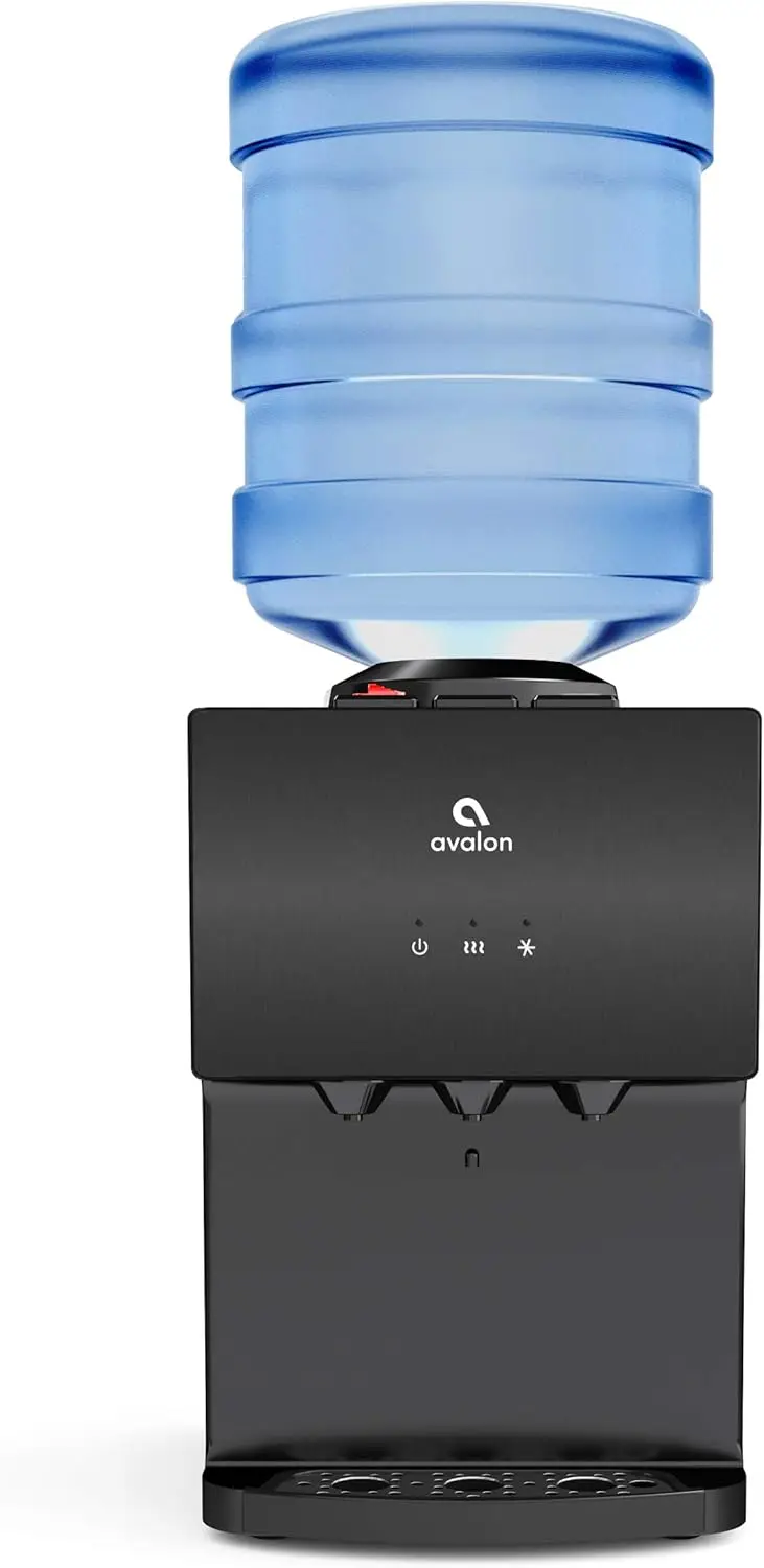 Avalon-Top Carregando bancada Water Cooler Dispenser com trava de segurança para crianças, A11BLK, 3 temperatura, A11BLK aço inoxidável UL-aço inoxidável preto