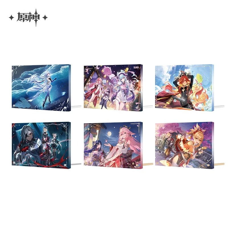 

Sunsyea Genshin Impact Official Merch miHoYo Original Authenti Painting Acrylic Decorative Stand Yoimiya Yae Miko Skirk
