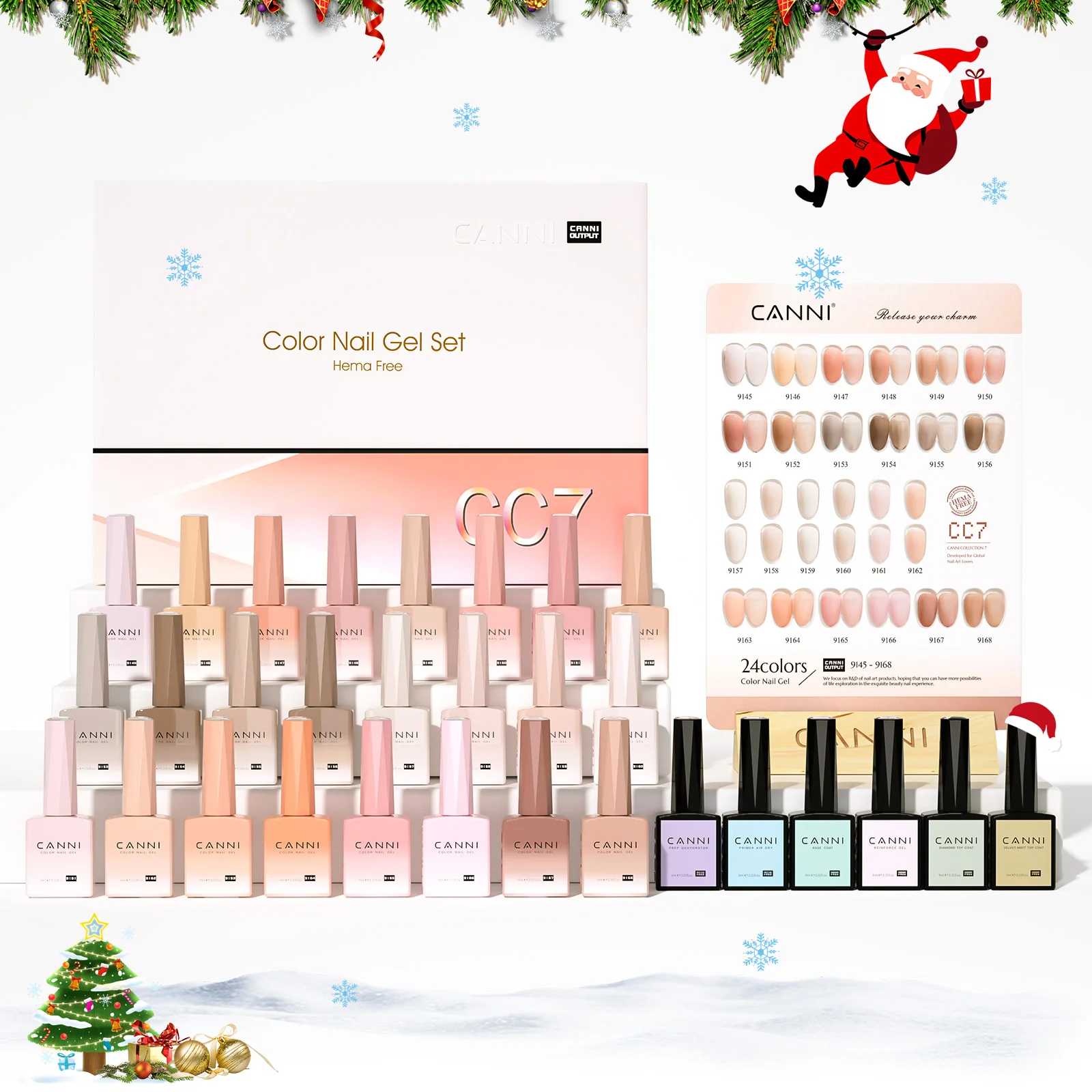 CANNI 30 pezzi Kit smalto gel per unghie Collezione CC TPO/Hema Free Fall Nails Vernice gel natalizia Soak Off Set gel semipermanente