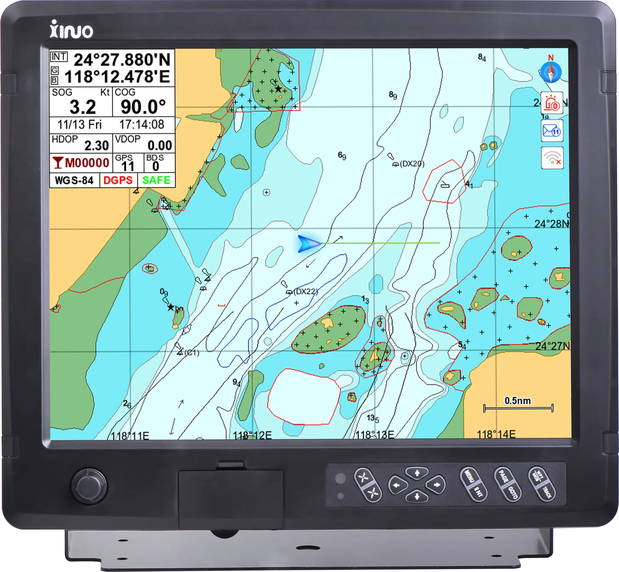 XINUO 15 inch GPS / GNSS Chart Plotter in other Marine Electronics GPS-Traceur-Marin HM-1815