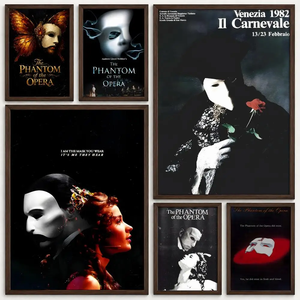 Musical The Phantom of the Opera Poster Self‑Adhesive Waterproof PP Poster Coffee House Bar Wall Art Sticker Room Home Decor