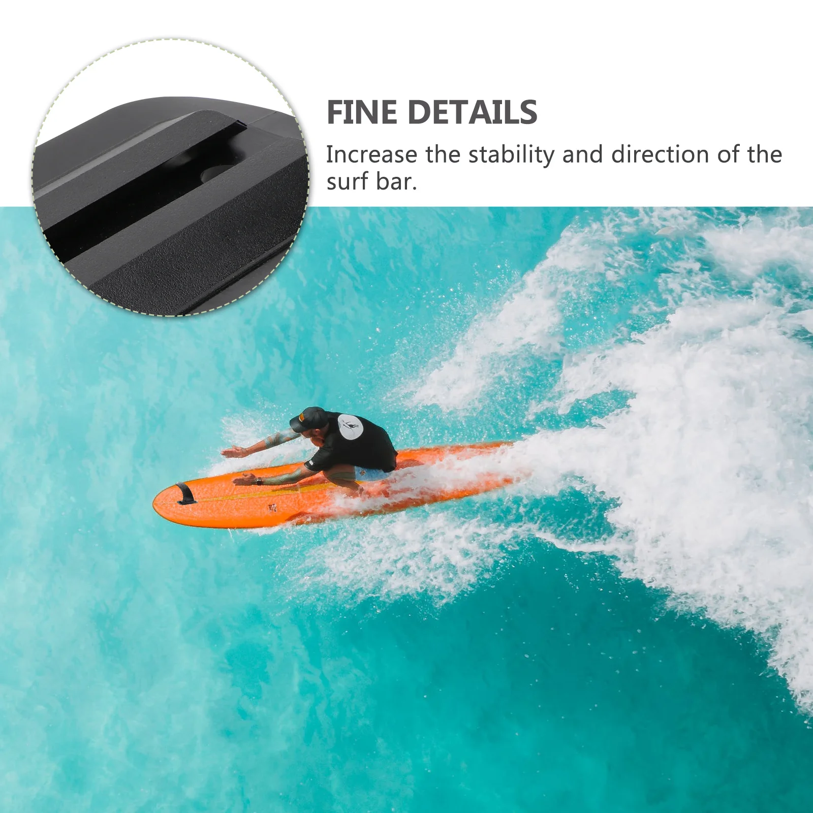 

Surfboard Base Mount For Inflatable Surfboards Durable Pvc Splitter Black Tail Rudder Waterproof Stabilizer Accessory