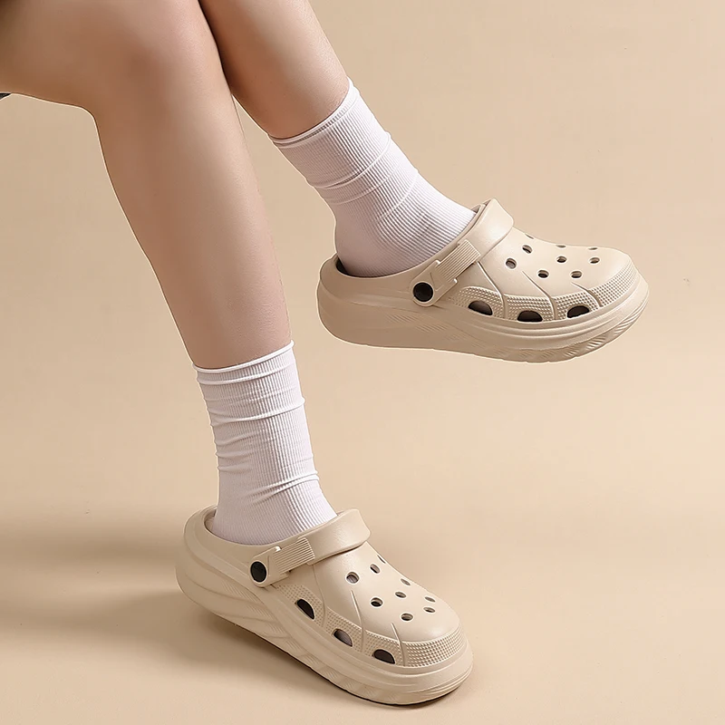 الأمومة المرأة الصنادل الصيف ملابس خارجية المضادة للانزلاق سميكة القاع أحذية الشاطئ غطاء رأس النعال السيدات موضة جديدة وزارة الدفاع #3