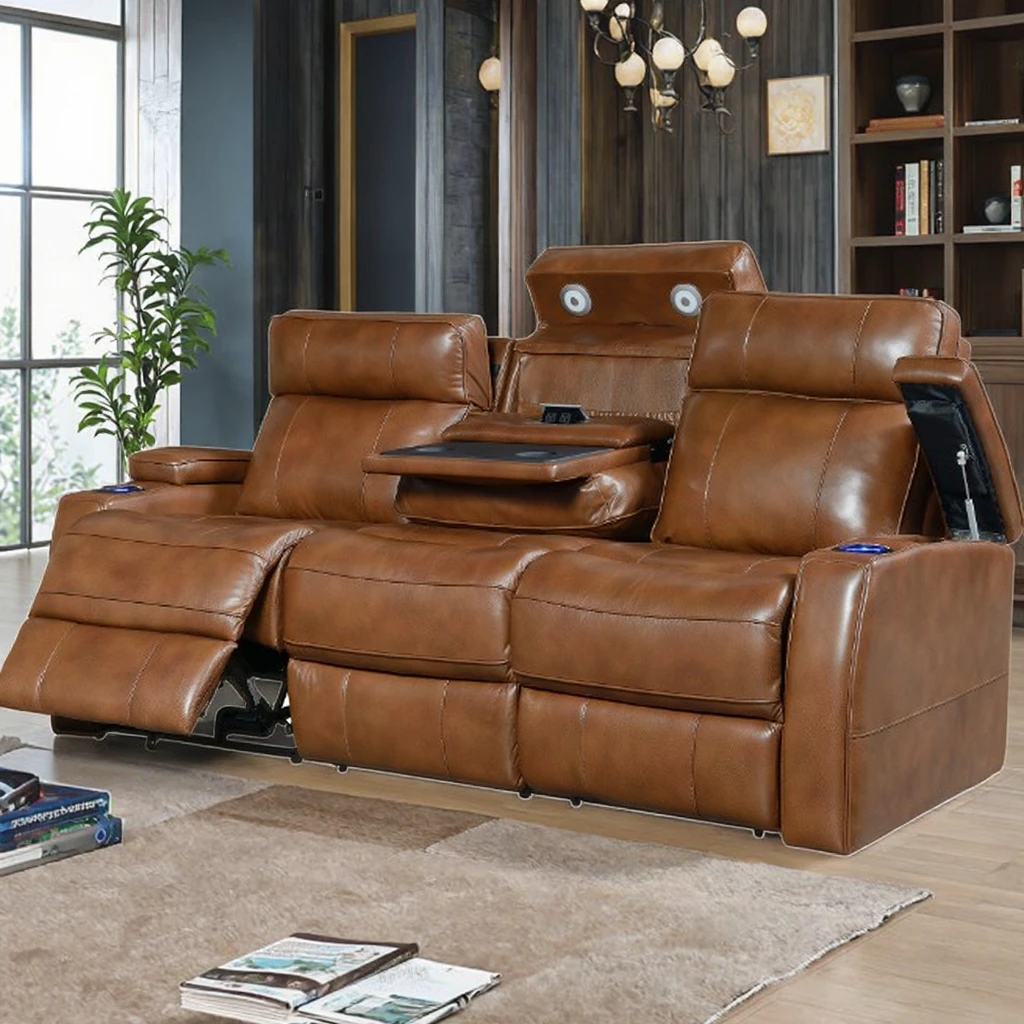 #High Back Modern Living Room Italy Leather Electric Power Recliner Sofa Sets Furniture