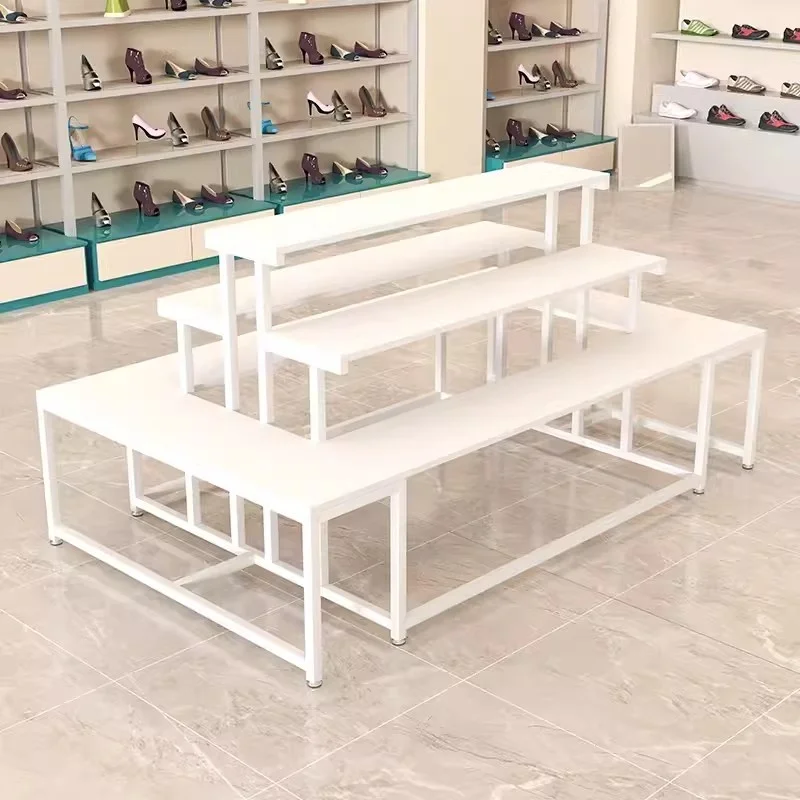 Custom.Shopping Mall Shoes and Bags Display Table Retail Store Multi-level Metal Display Racks