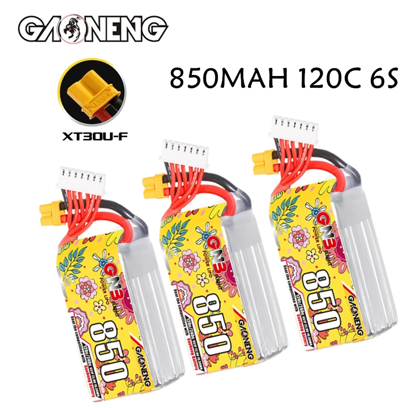 

GNB 6S 22.8V 850mAh 120C Lipo Battery For FPV Racing Drone RC Models Multicopter Helicopter Parts XT30 Plug 22.8V Battery