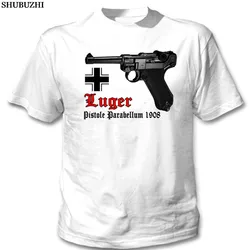 T-Shirt Summer Novelty Cartoon LUGER P08 PARABELLUM GERMANY WWII - NEW COTTON WHITE TSHIRT T Shirt