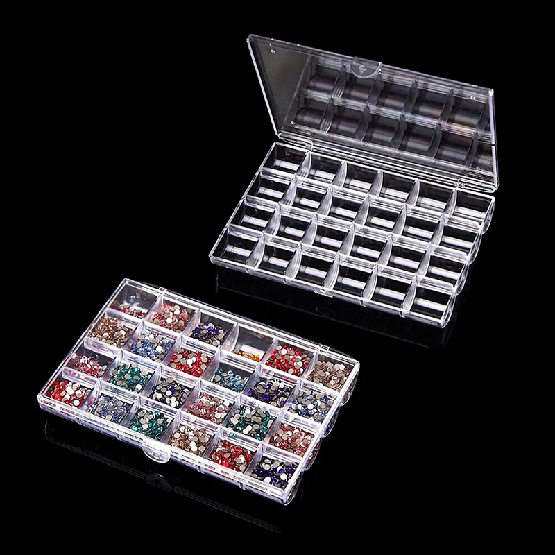 Nail Art Charm Empty Storage Box Plastic Organizer Box Display Box Rhinestone DIY Nails Manicure Supplies Tools Storage Case