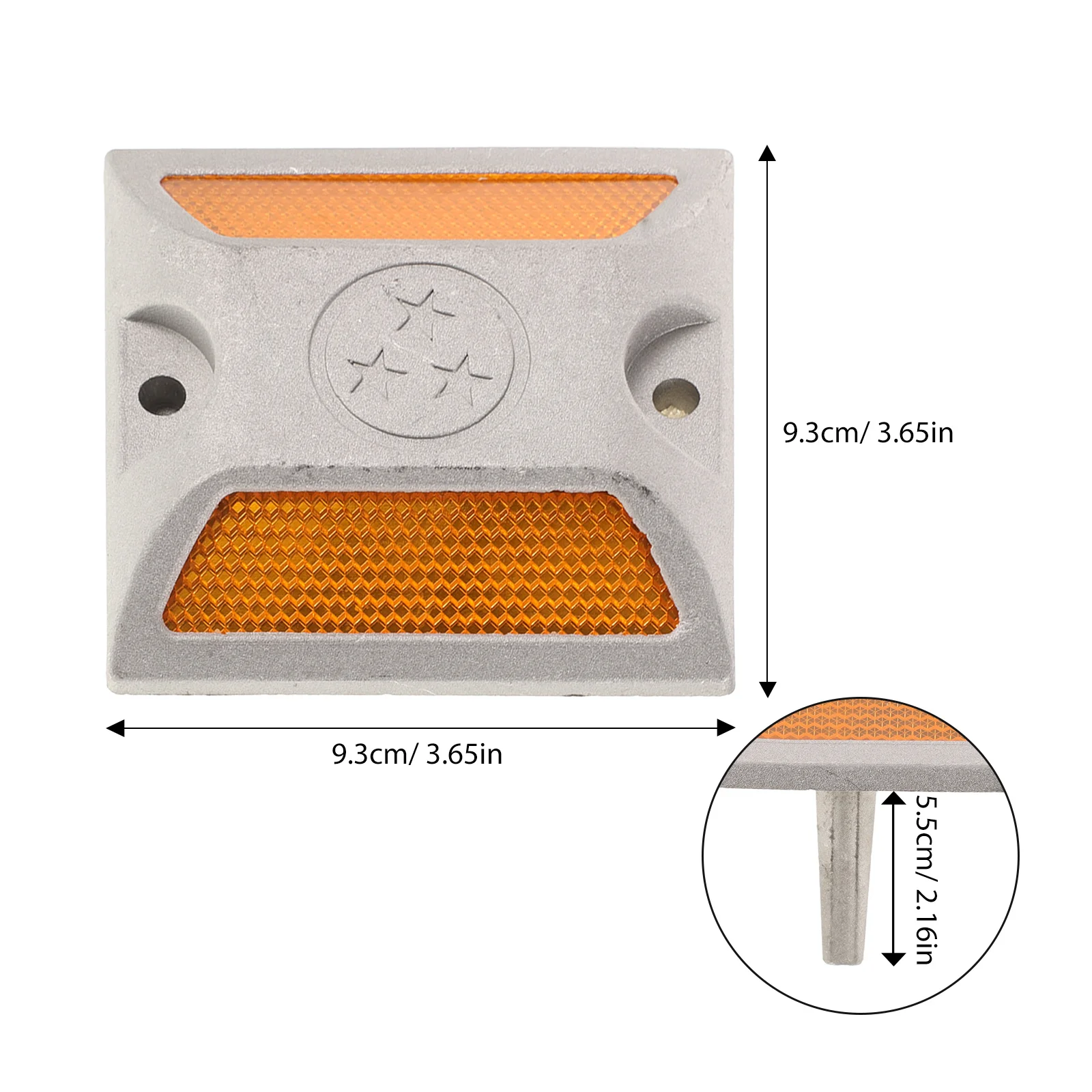Road Marker Aluminum Stud Reflective Emergency Driveway Marker Night Visibility Road Safety Guide Pavement Reflectors Traffic