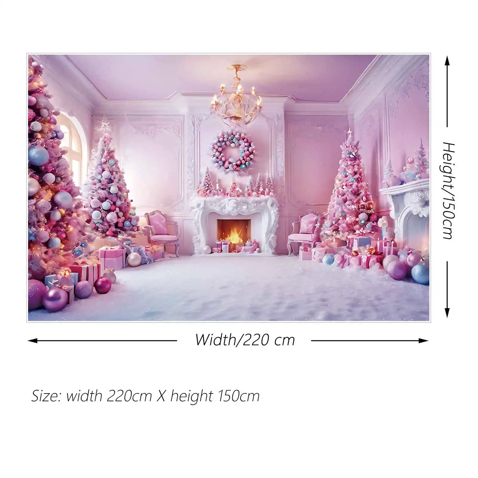 MOON.QG 2024 크리스마스 크리스마스 트리 배경, 냉동 장식 나무 벽난로, 서양 배경, 파티 사진 용품