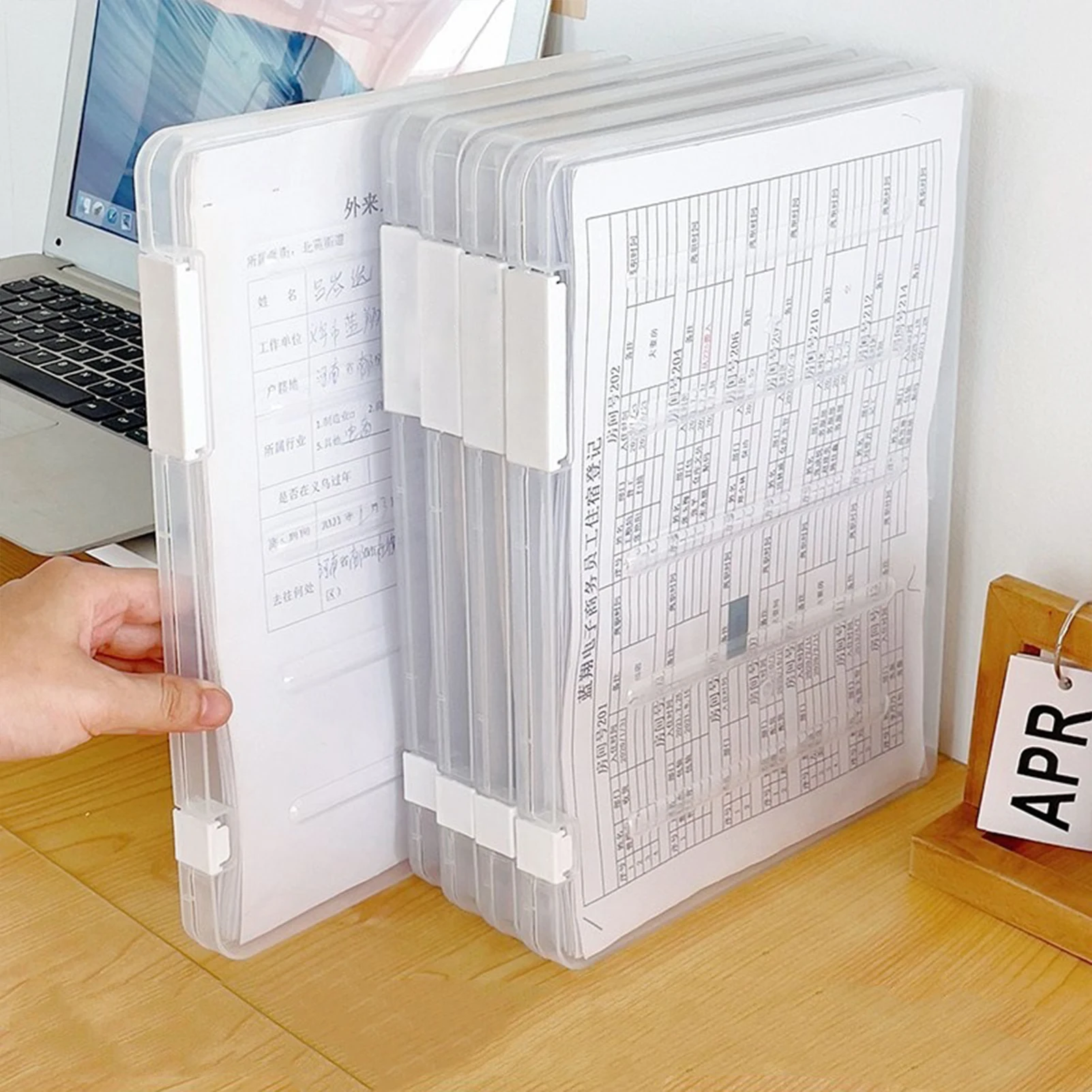 

Clear A4 File Portable Project Case Waterproof Transparent Document Paper Project Case for Home Office School Supplies