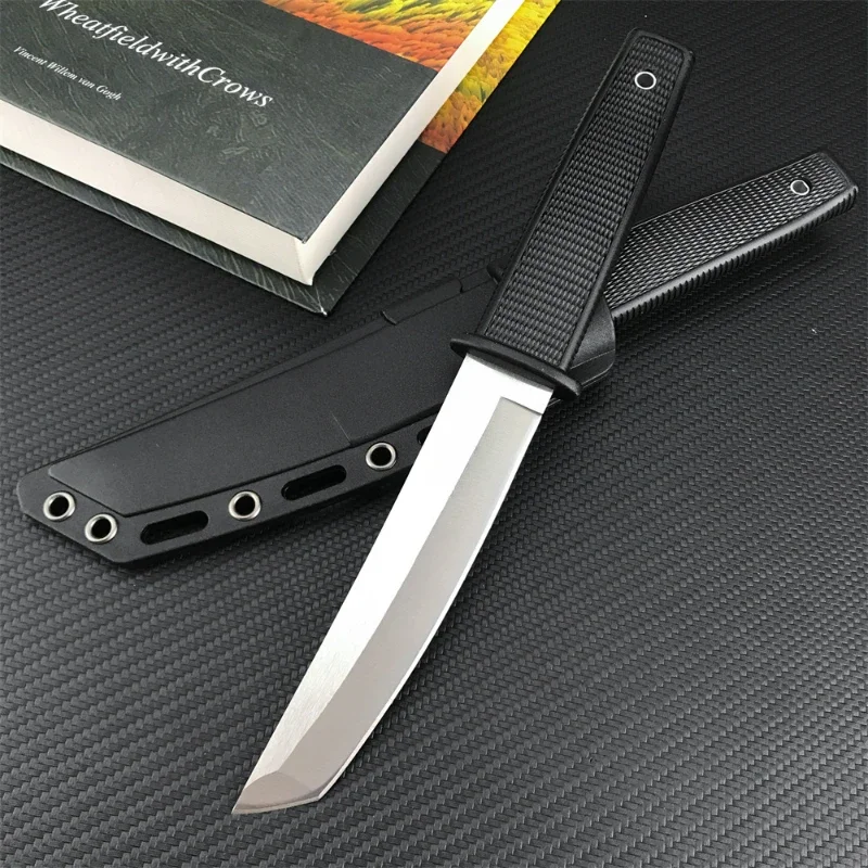 2024EDC Black and White Knife for outdoor use, a portable basic tool for hiking, exploring and camping High hardness knife