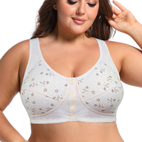 Comfortable Cotton Bras For Women Wireless Bra Front Closure Underwear Soft Lingerie Large Bust
