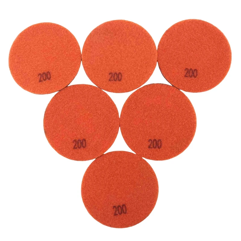 6 PCS Diamond Floor Polishing Pads Resin Bond Terrazzo Floor Diameter 4 Inch