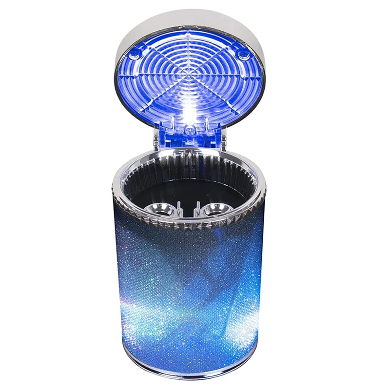 Car Portable Ashtray Car Ashtray With LED Light Cup Holder Ashtray With Color LED Light For Truck Office Home Car