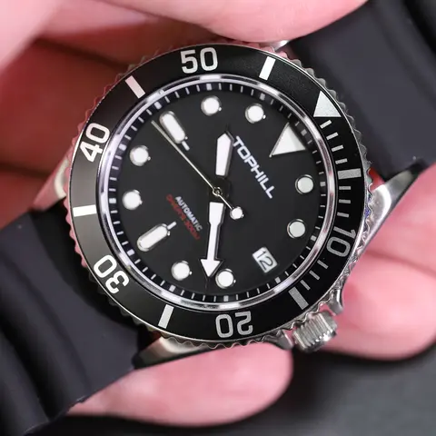 TOPHILL 300M Herr Dykarklocka NH35 316L Automatisk Mekanisk Klocka Vattentät Safirspegel 40mm Superljusande Armbandsur 10 best sales dykarklocka - №5