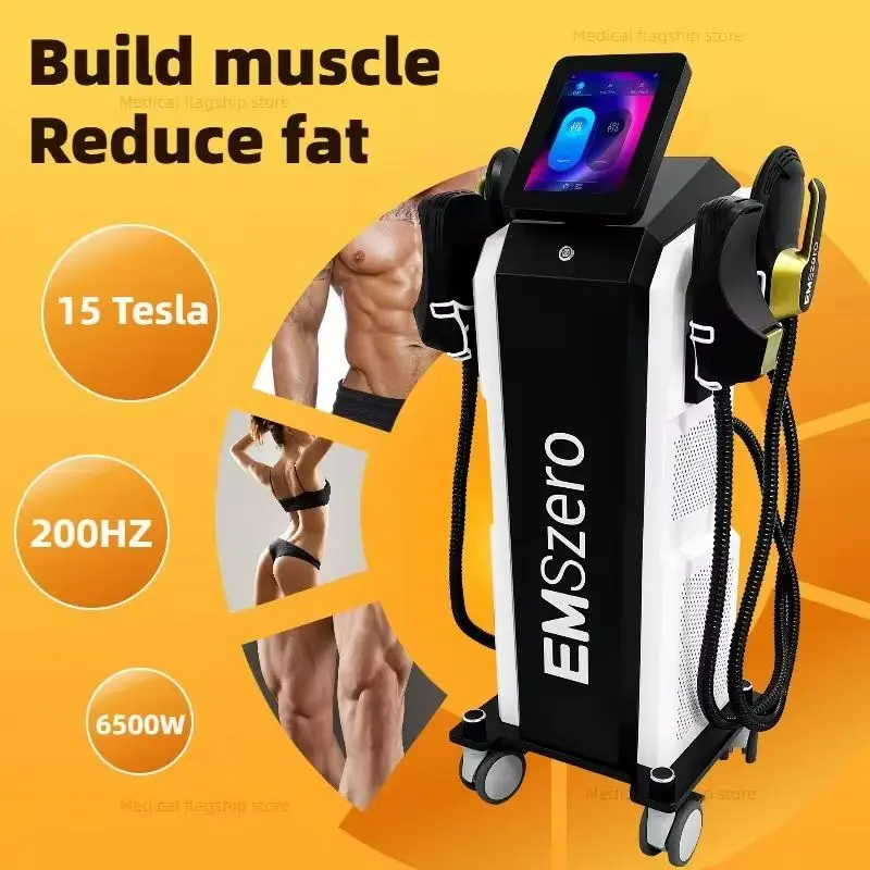 

EMSzero Body Sculpt Machine 15Tesla6500w 200HZ RF Fat Slimming Burning Muscle Stimulation Body Sculpting Electromagnetic Therapy