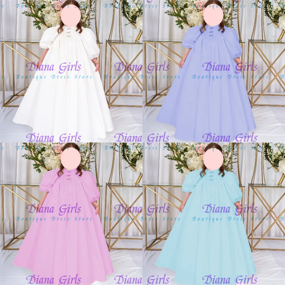 

Elegant Quality Satin Little Baby Flower Girls Dress for Wedding Dresses Kids Party Girls Birthday Evening Ball Baptism Gowns