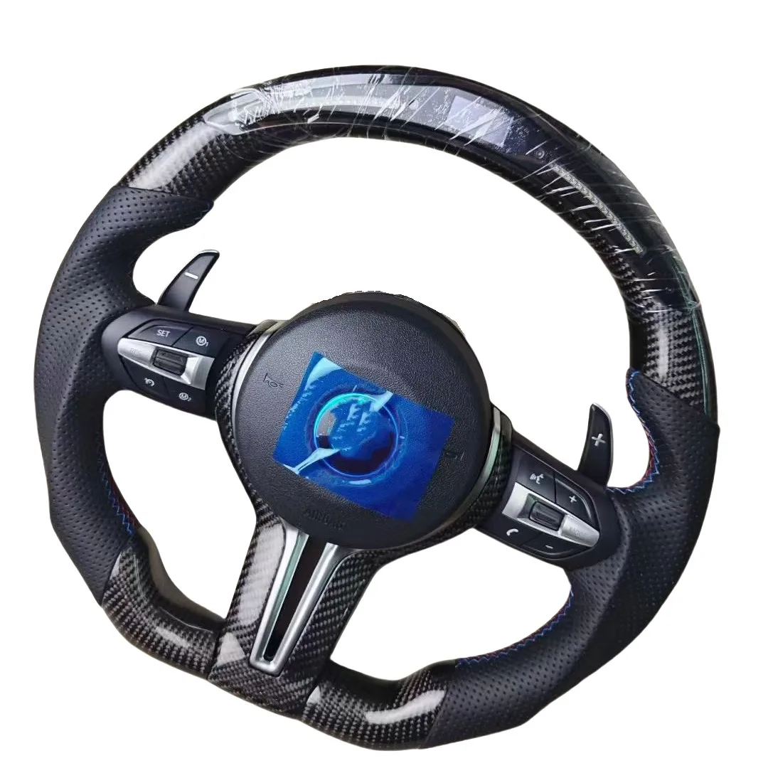 أفضل عجلة قيادة رياضية مخصصة من ألياف الكربون m لعجلة القيادة bmw F30 F10 F30 E60 E90 G30 E46 E92 LED