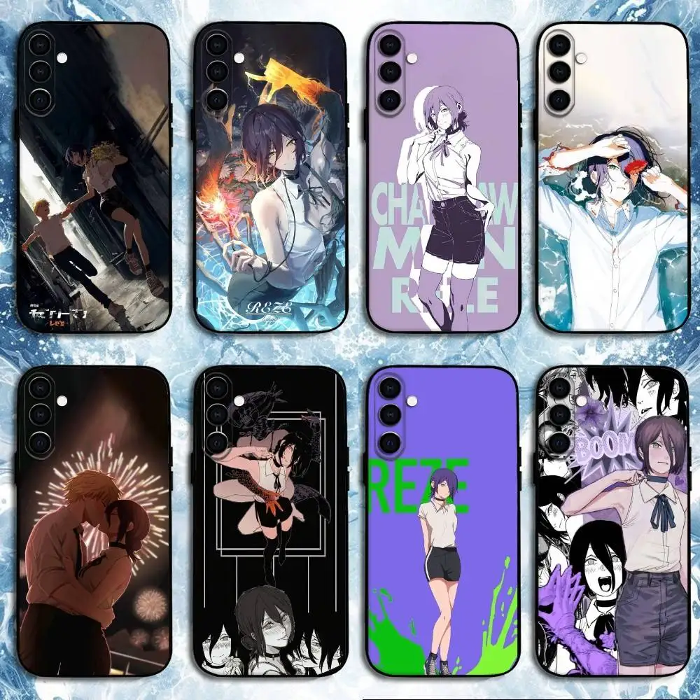 

R-Reze C-Chainsaw Man Phone Case For Samsung Galaxy A73,A72,A71,A70,A53,A52,A51,Others Soft Black Shell